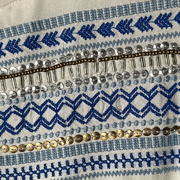 Kenji cream Beaded-sequined-Embroidered Front Sleeveless Lined dress size 8 - Picture 5 of 12